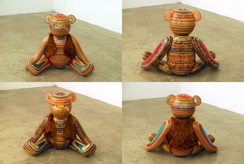 Illustration for article titled Sculptures Built From Skateboards And Made Like Japan's Buddha Statues